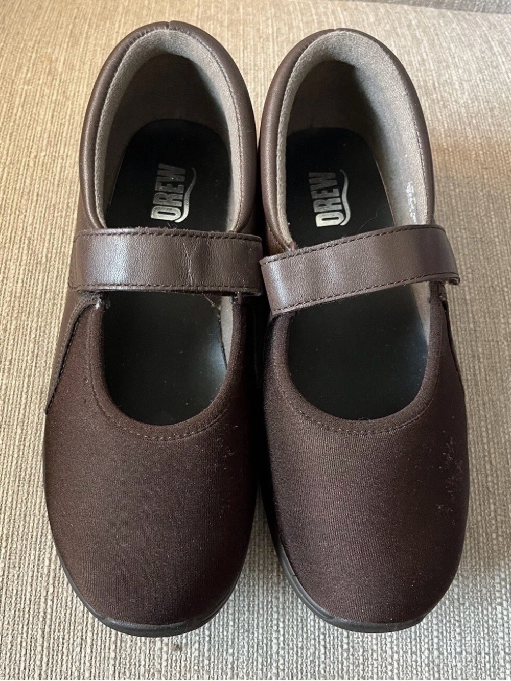 Drew Women’s Brown Mary Jane Diabetic Ortho Comfort Shoes Leather Trim Size 7.5W